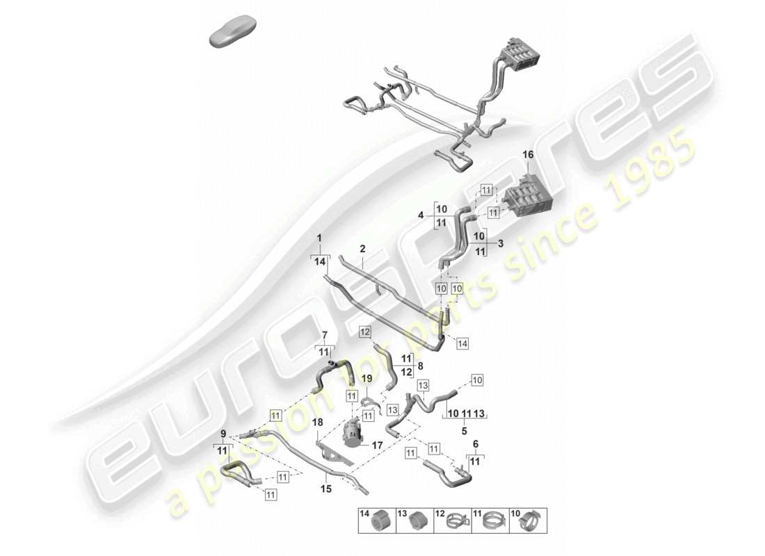 porsche 2024 (panamera 971-2) riscaldamento, sistema di aria condizionata anteriore per veicoli con trazione ibrida schema dei componenti