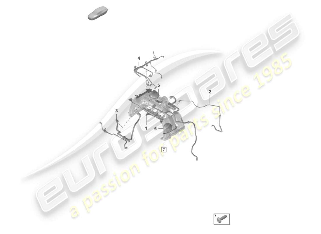 porsche 2025 (992-2 turbo / s) schema delle parti del motore del sistema di vuoto