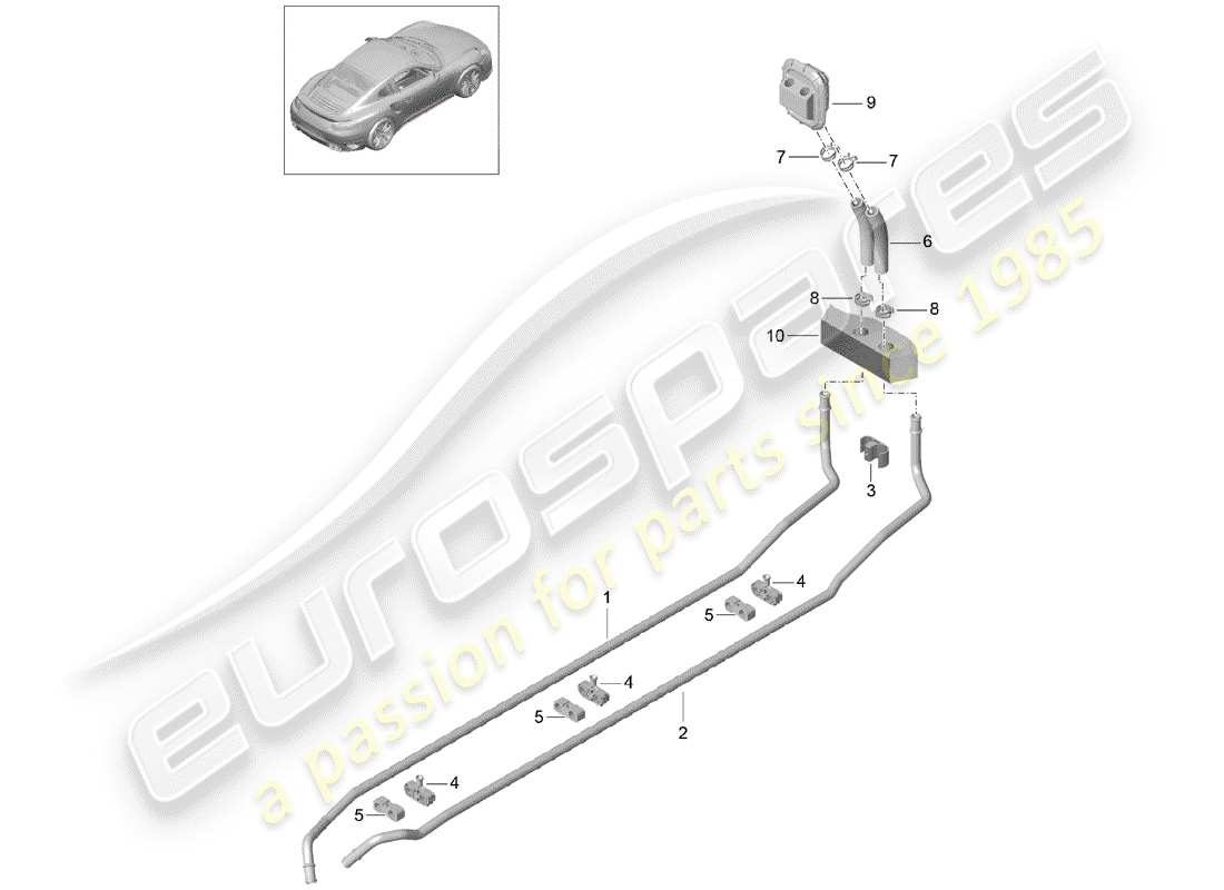 porsche 2018 (991-2 turbo) stufa diagramma delle parti
