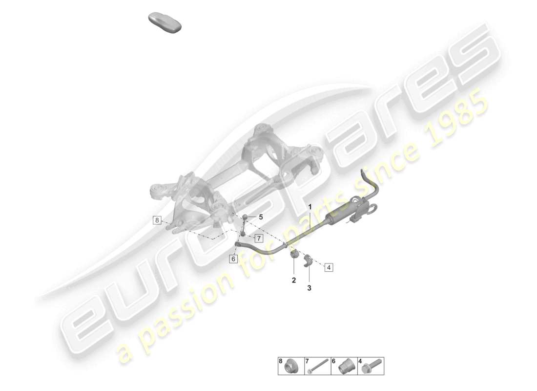 porsche 2020 (taycan 9j1-1) barra antirollio per veicoli con stabilizzazione elettronica del rollio schema dei componenti