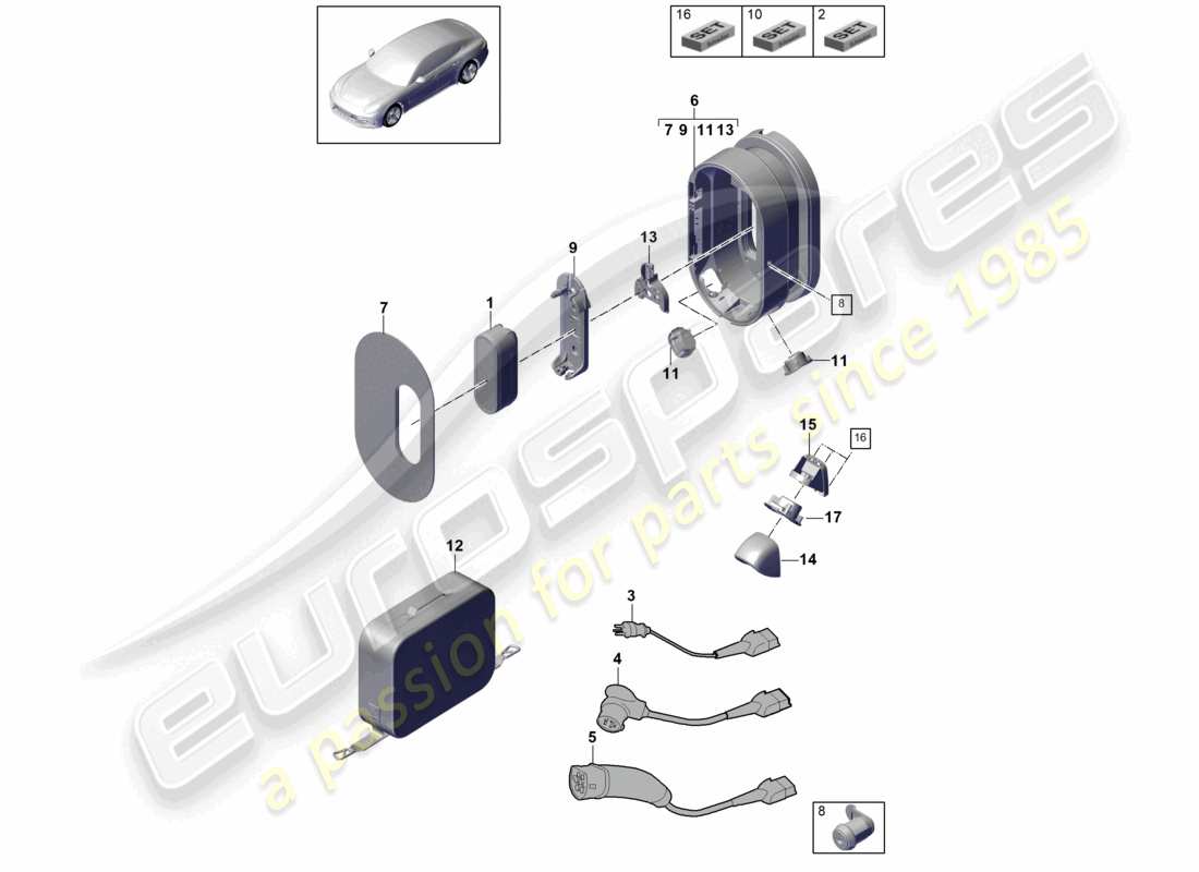porsche 2021 (panamera 971-1) unità di controllo centrale generazione 1 caricabatterie stazione di ricarica schema delle parti