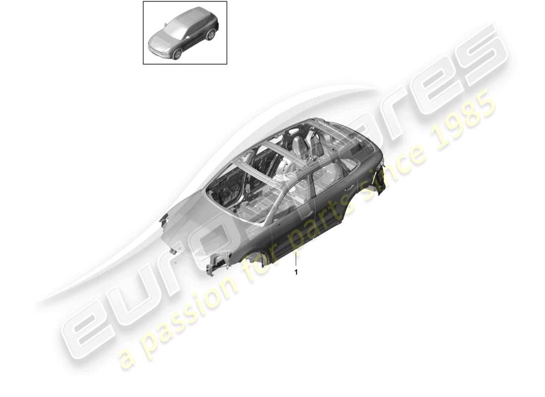 porsche 2022 (cayenne e3 9ya/9yb) schema delle parti della carrozzeria
