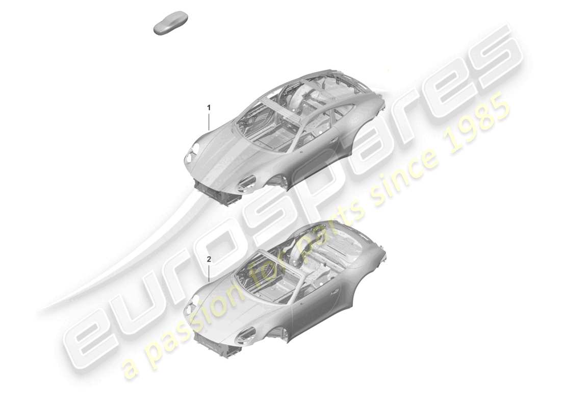 porsche 2023 (992-1) schema delle parti della carrozzeria