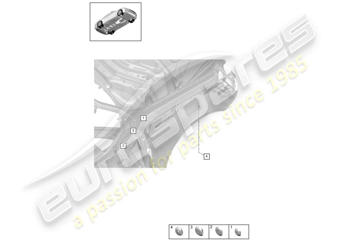 porsche 2021 (panamera 971-1) tappi interni parte anteriore diagramma delle parti