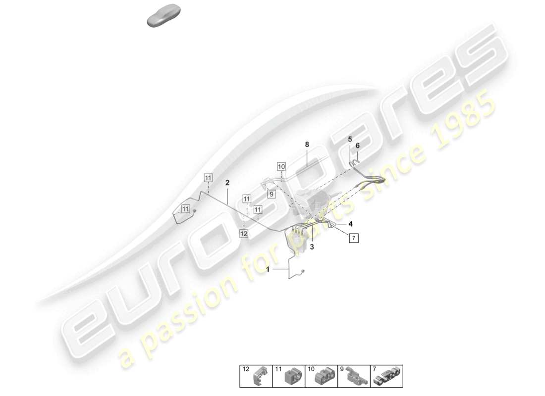 porsche 2024 (992-2 turbo / s) linea freno anteriore parte anteriore diagramma delle parti