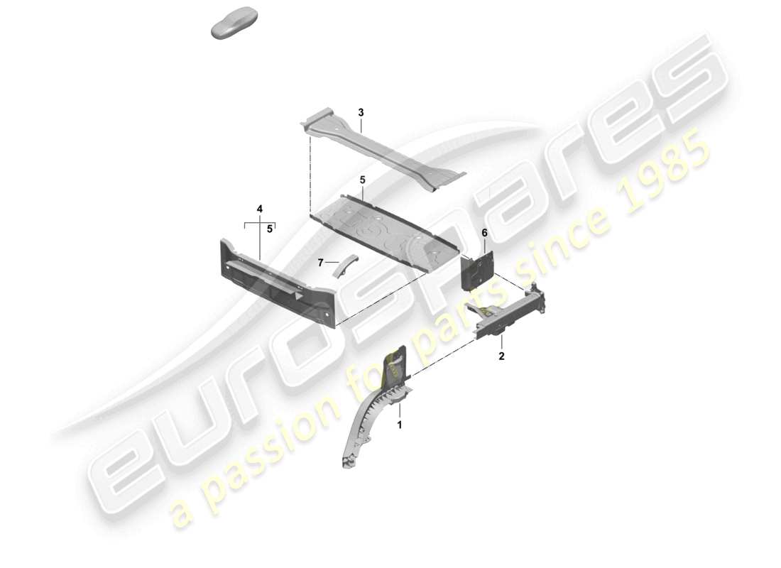 porsche 2026 (taycan 9j1-2) parte posteriore longherone diagramma delle parti