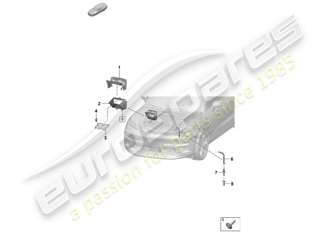 porsche 2025 (macan-e) riscaldamento, sistema di aria condizionata scatola dell'acqua di aspirazione dell'aria fresca diagramma delle parti