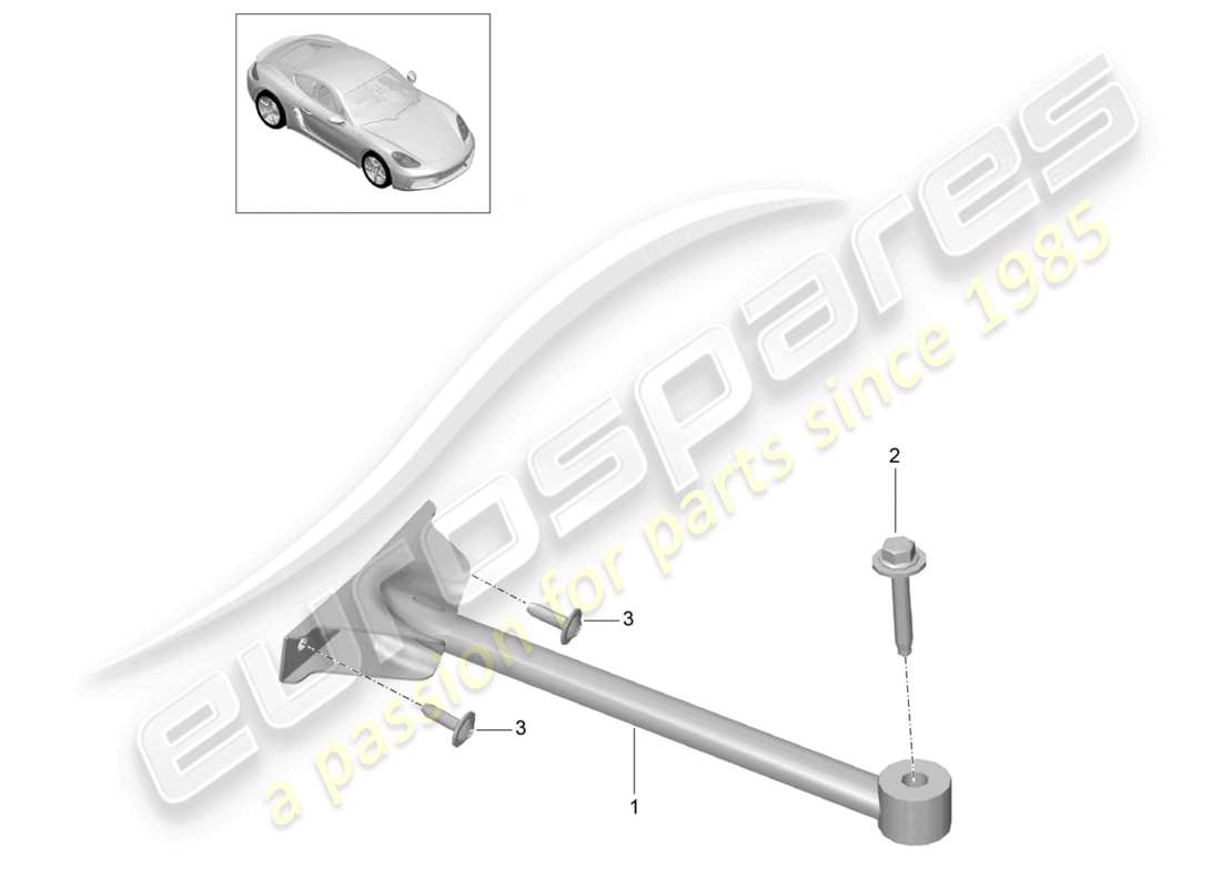 porsche 2024 (718 cayman) diagramma delle parti del punto a cupola