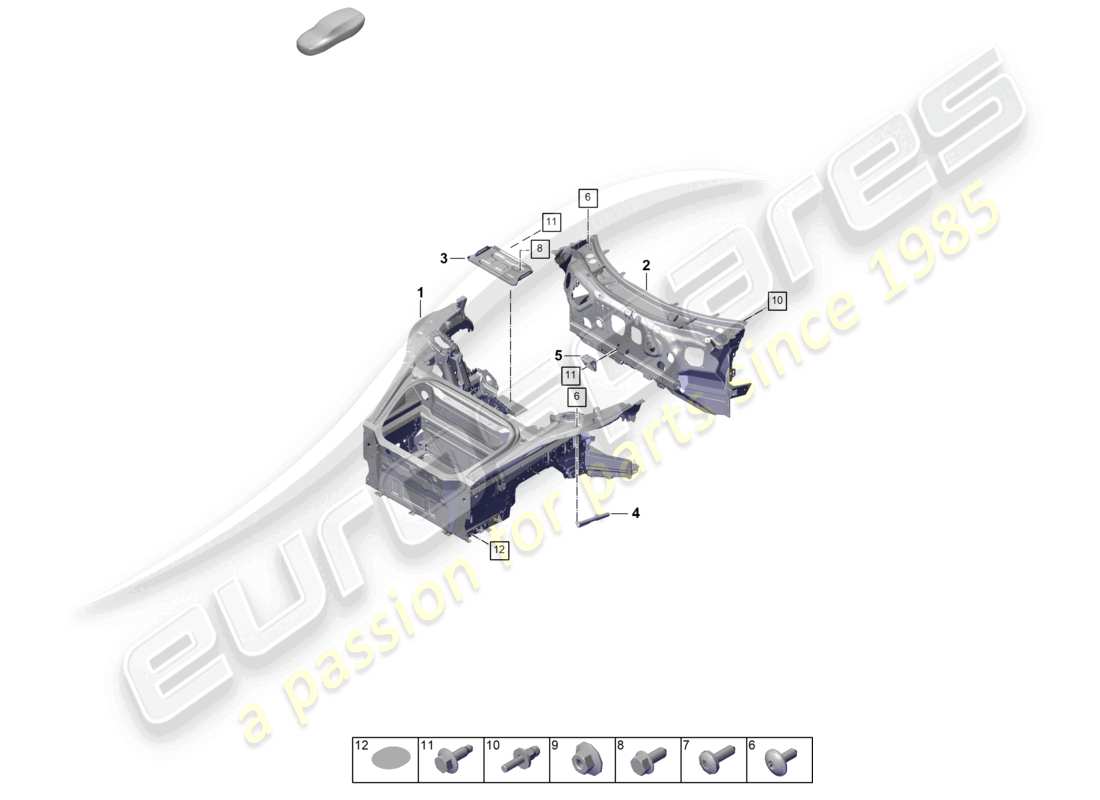 porsche 2026 (992-2 gt3) diagramma delle parti frontali (completo)