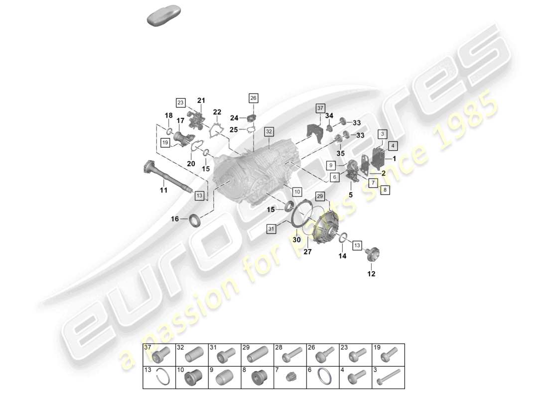 porsche 2024 (992-2) cambio manuale parti singole diagramma delle parti