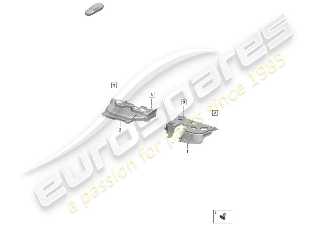 porsche 2026 (taycan 9j1-2) piastra di isolamento acustico schema delle parti del vano piedi