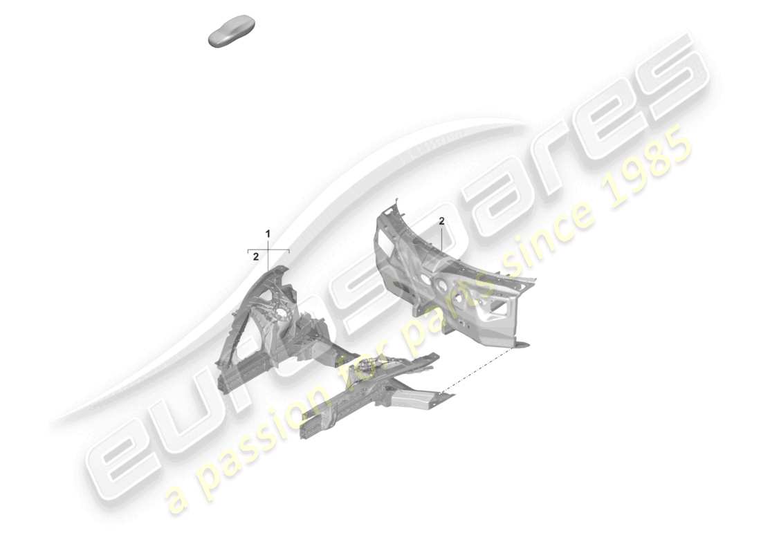 porsche 2020 (taycan 9j1-1) firewall frontale diagramma delle parti