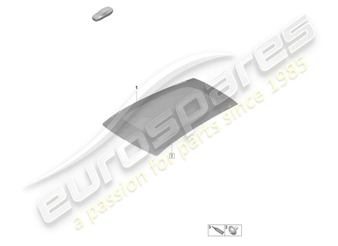 porsche 2020 (taycan 9j1-1) schema delle parti del tetto in vetro