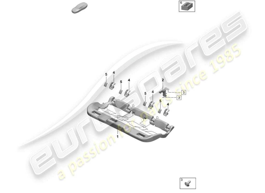 porsche 2025 (macan-e) schema delle parti di fissaggio del sedile posteriore