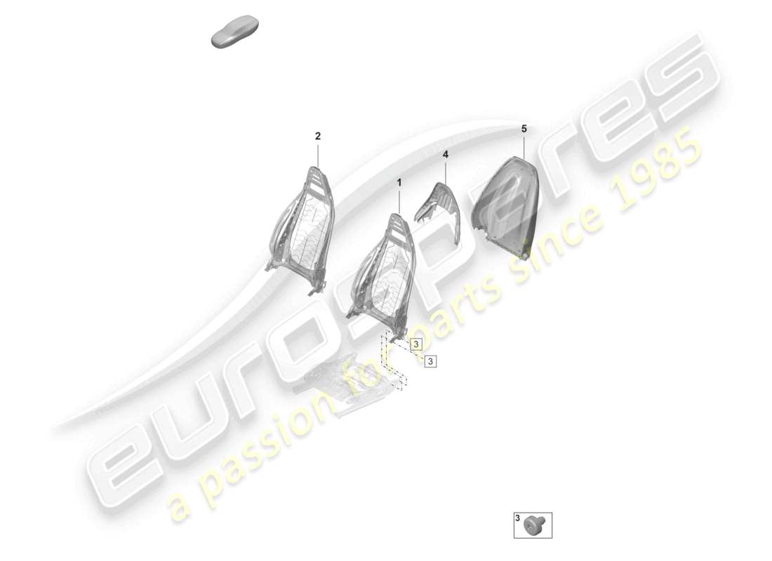 porsche 2021 (panamera 971-2) telaio dello schienale guscio dello schienale sedile standard diagramma delle parti