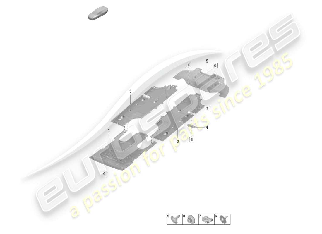 porsche 2021 (panamera 971-2) schema delle parti del sottoscocca