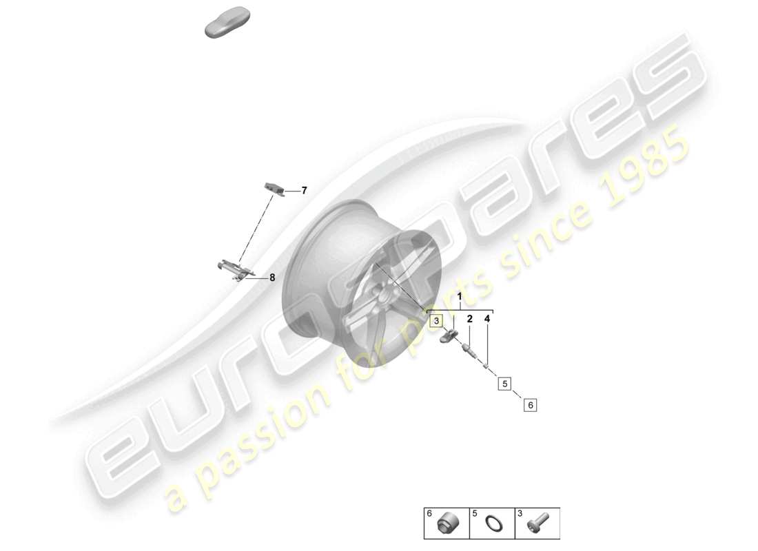 porsche 2026 (taycan 9j1-2) sistema di controllo della pressione dei pneumatici diagramma delle parti