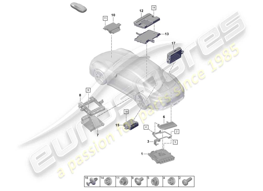 porsche 2024 (992-2) unità di controllo schema delle parti