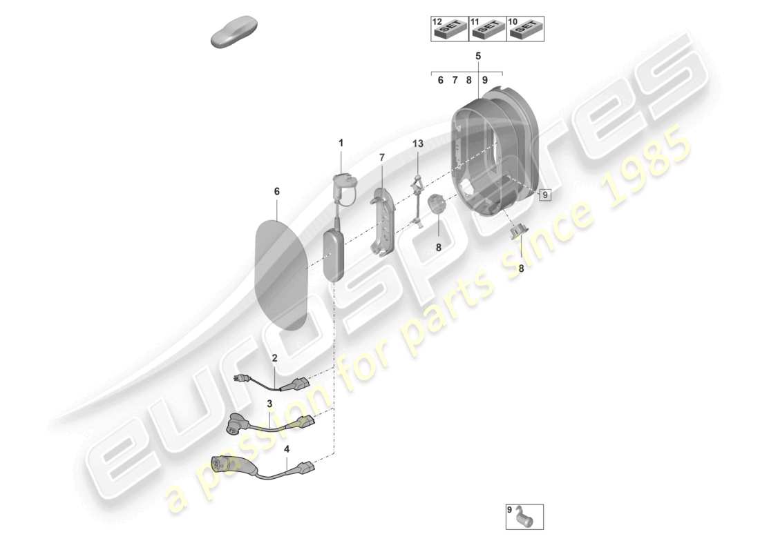 porsche 2024 (panamera 971-2) cavo di ricarica caricabatterie base di ricarica diagramma delle parti