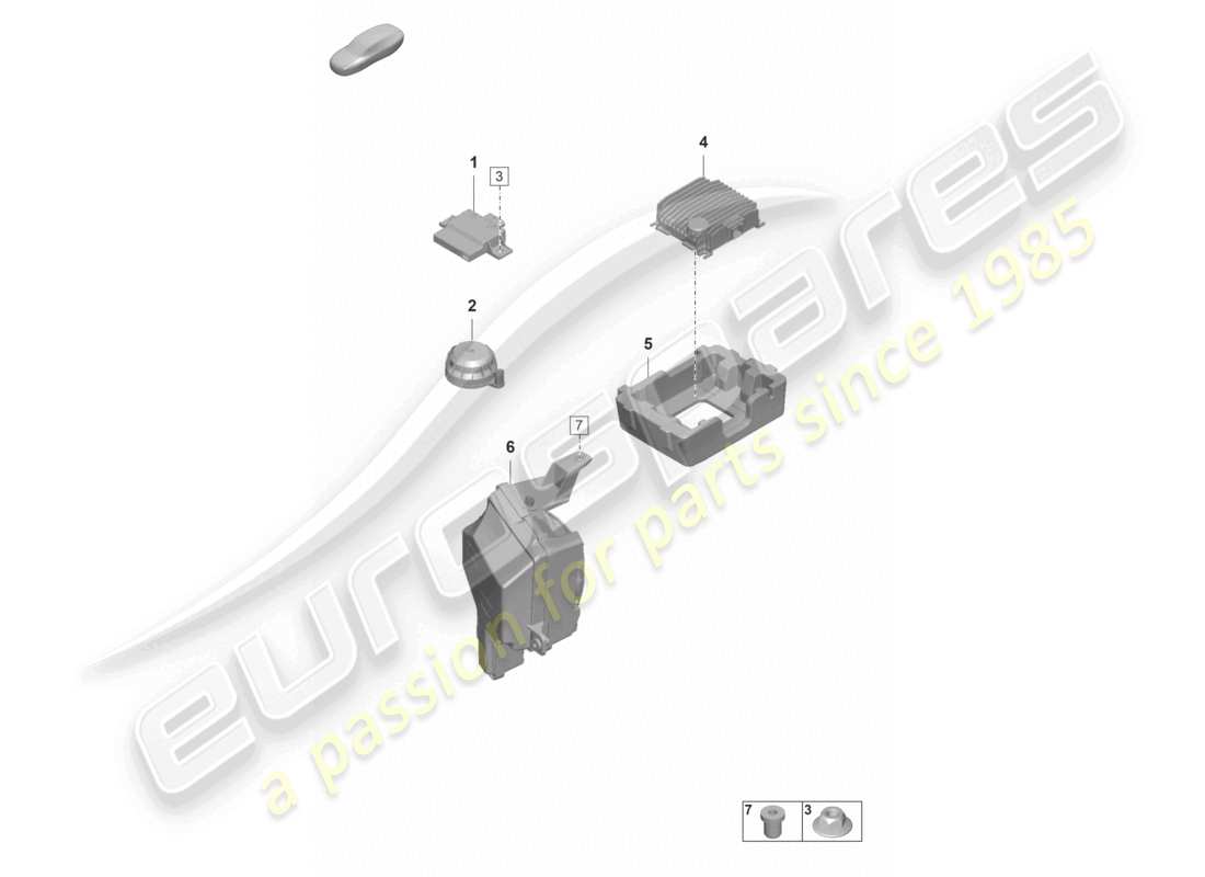 porsche 2024 (panamera 971-2) unità di controllo per la produzione di rumore del motore diagramma delle parti del generatore di rumore