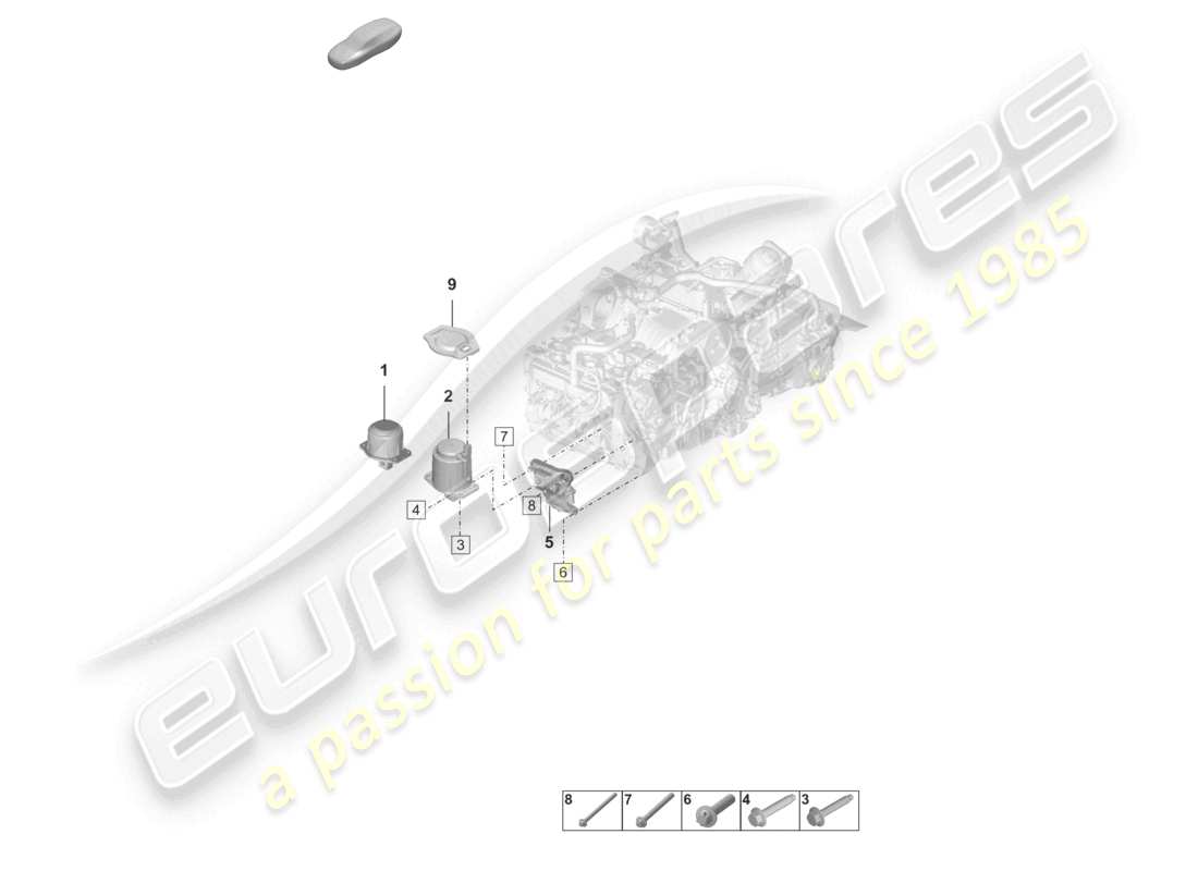 porsche 2023 (992-1) attrezzatura di sollevamento motore schema delle parti