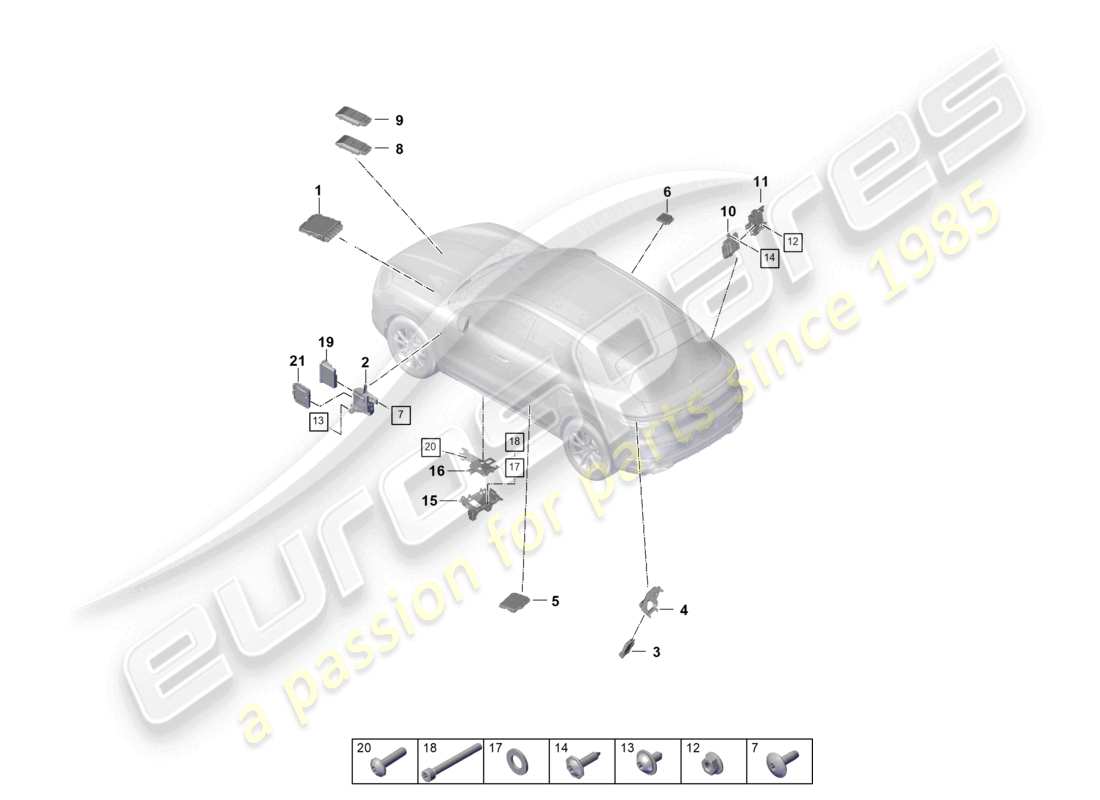 porsche 2026 (cayenne e3 pa) centralina per bloccaggio differenziale centralina per gateway cambio pompa carburante schema ricambi