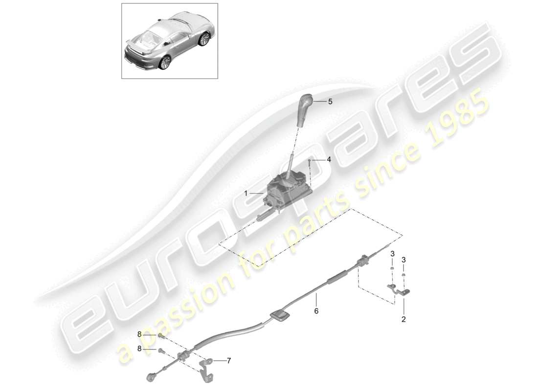 porsche 2021 (991-2 r/gt3/rs) leva selettrice - pdk - d - mj 2018>> schema ricambi