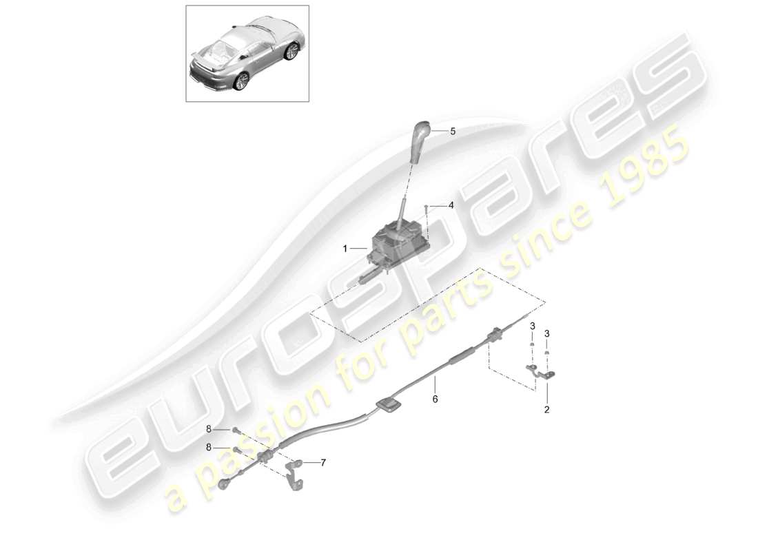 porsche 2021 (991-2 r/gt3/rs) leva selettrice - pdk - d >>- mj 2017 schema ricambi