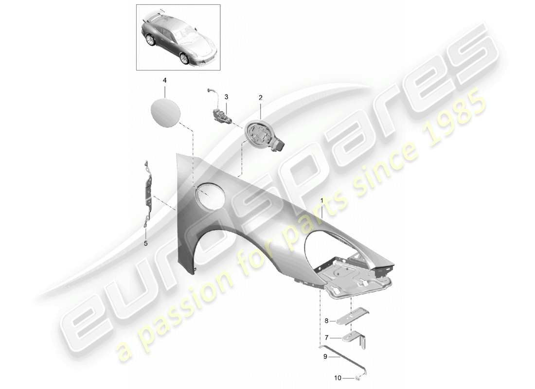 porsche 2021 (991-2 r/gt3/rs) ala diagramma delle parti