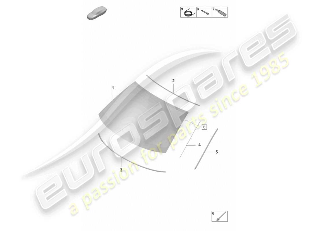 porsche 2021 (panamera 971-2) parabrezza anteriore senza: head-up display schema delle parti