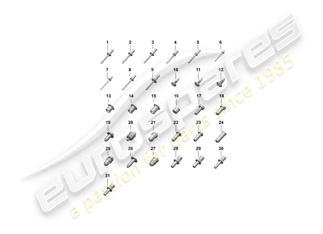 porsche 2025 (taycan 9j1-2) elementi di fissaggio carrozzeria diagramma delle parti