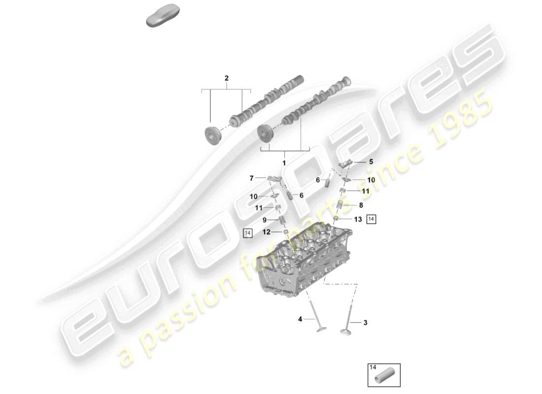 porsche 2025 (cayenne e3 pa) albero a camme, valvole diagramma delle parti