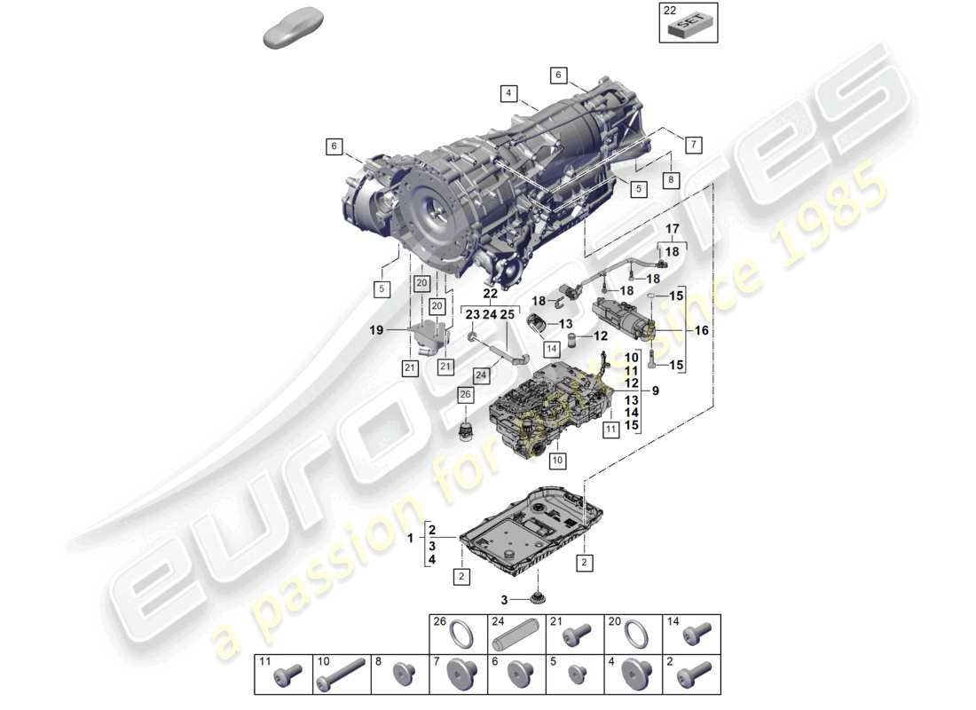 porsche 2025 (cayenne e3 pa) 8-speed cambio automatico per trazione integrale meccatronico con software pompa dell'olio radiatore dell'olio del cambio coppa dell'olio della trasmissione schema dei componenti