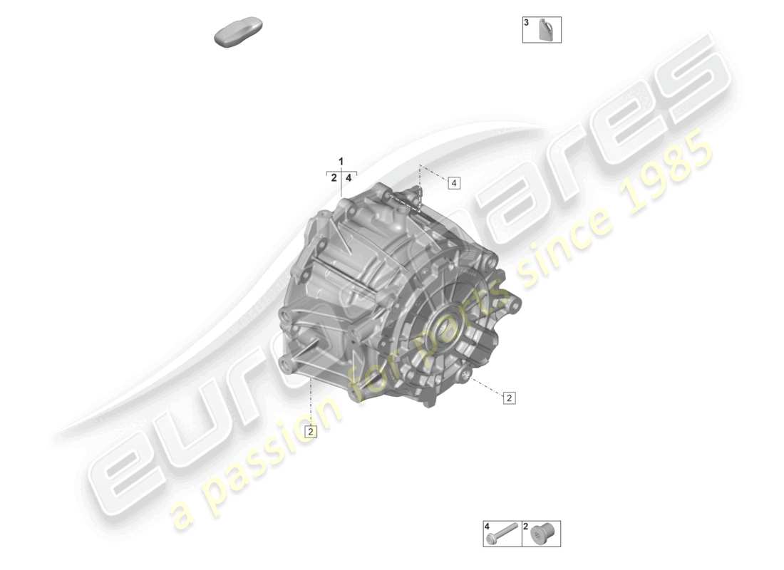 porsche 2022 (taycan 9j1-1) differenziale assale anteriore diagramma delle parti