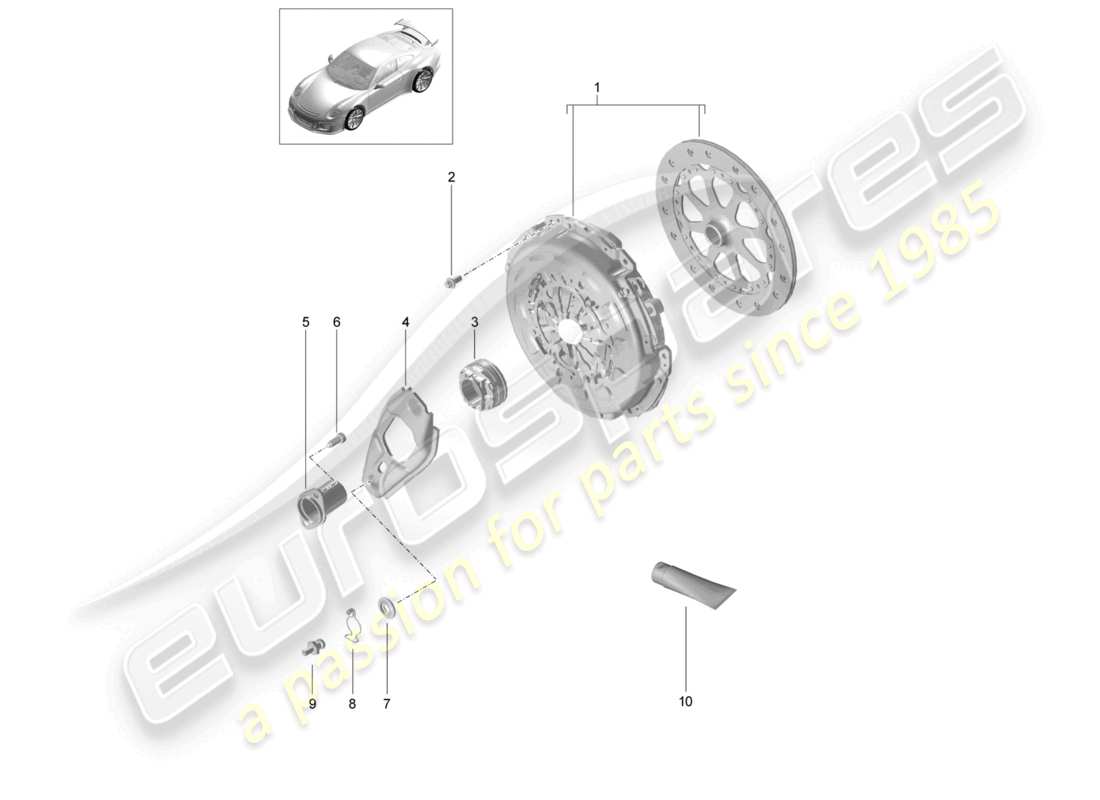 porsche 2021 (991-2 r/gt3/rs) diagramma delle parti di accoppiamento