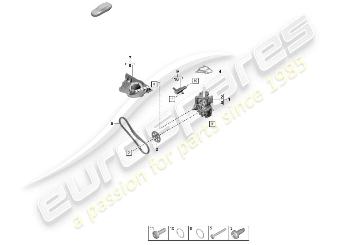 porsche 2025 (cayenne e3 pa) pompa dell'olio diagramma delle parti