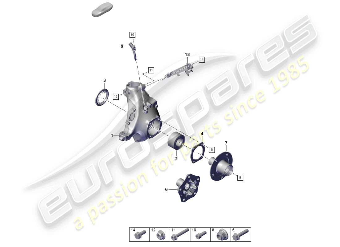 porsche 2021 (992-1 turbo / s) supporto ruota mozzo ruota diagramma delle parti
