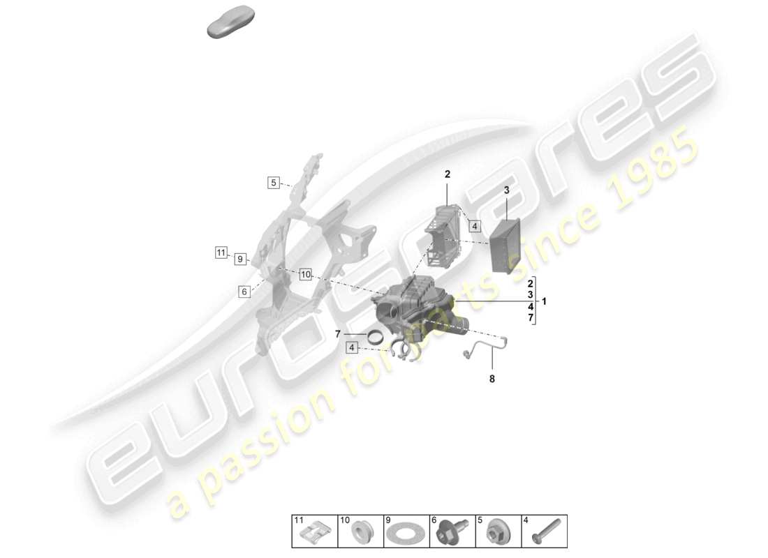 porsche 2024 (992-2) diagramma delle parti filtro aria