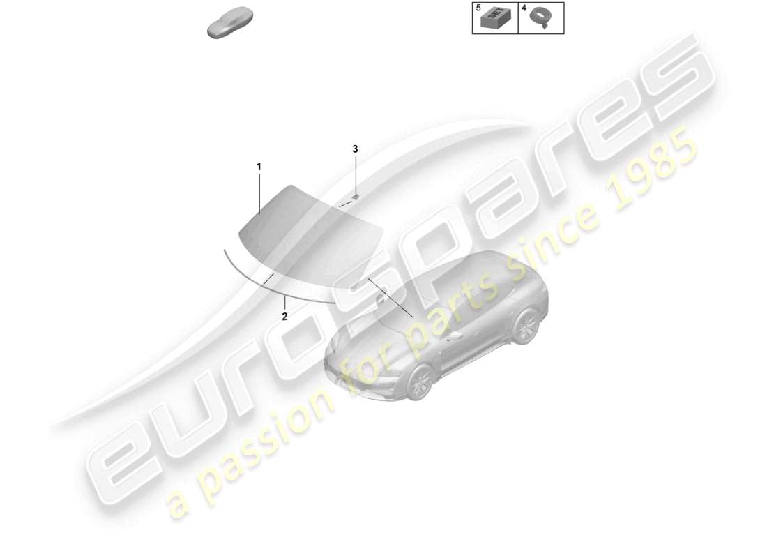 porsche 2026 (taycan 9j1-2) parabrezza ***************************** diagramma delle parti