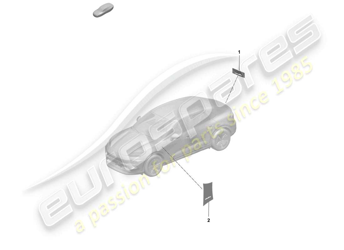 porsche 2025 (macan-e) aiuto al montaggio per la scrittura di iscrizioni/lettere vedi illustrazione: 810-000 diagramma delle parti