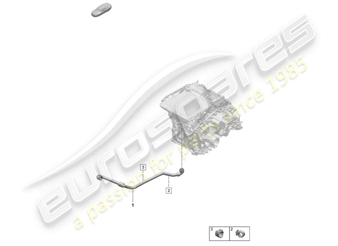 porsche 2025 (macan-e) sistema di raffreddamento del liquido di raffreddamento parte posteriore diagramma delle parti