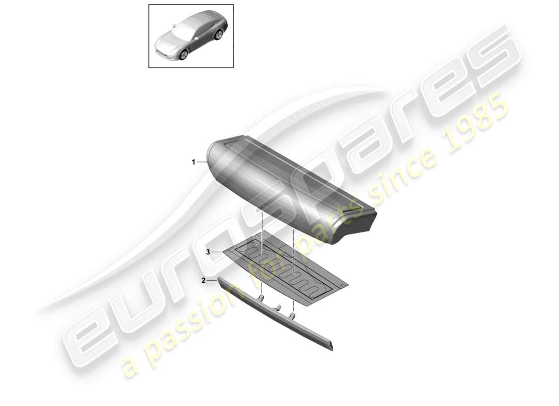 porsche 2021 (panamera 971-1) schema delle parti degli accessori di rivestimento del cuscino del sedile