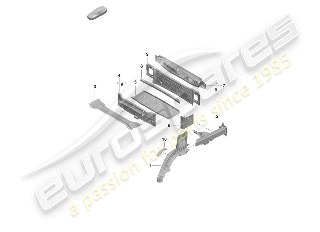 porsche 2020 (taycan 9j1-1) parte posteriore elemento laterale parti singole diagramma delle parti