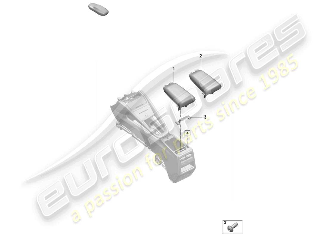 porsche 2026 (macan-e) consolle centrale iscrizione sul bracciolo schema delle parti