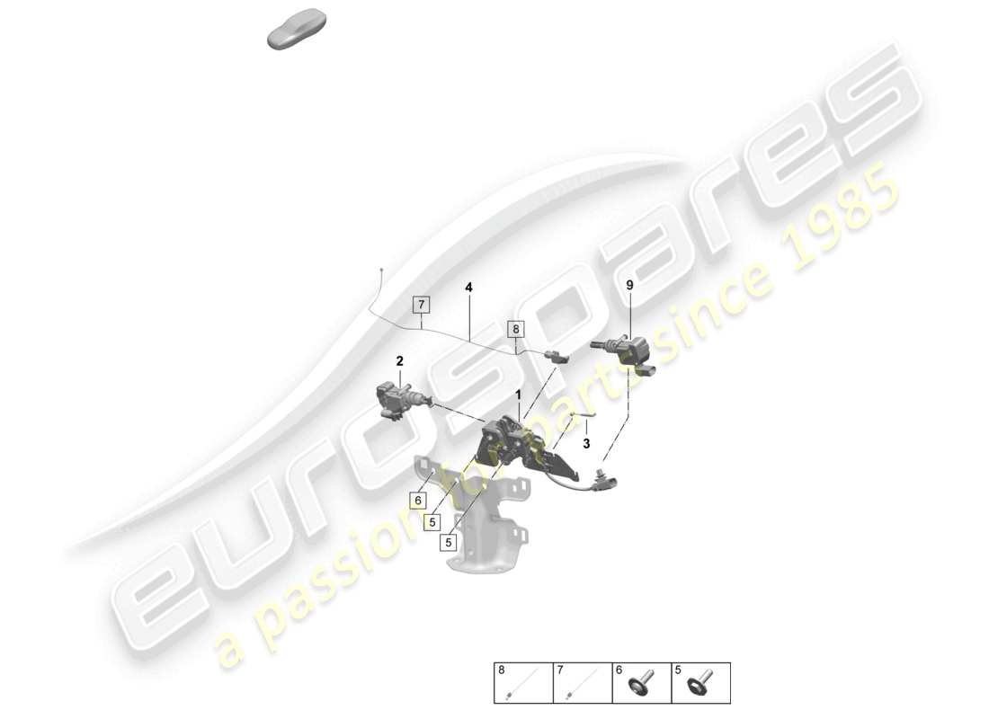 porsche 2025 (macan-e) copri serratura anteriore accessori diagramma delle parti