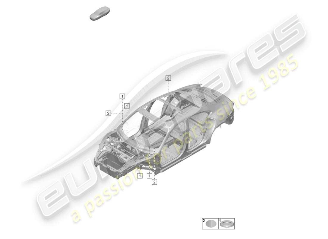 porsche 2020 (taycan 9j1-1) diagramma delle parti interne del firewall
