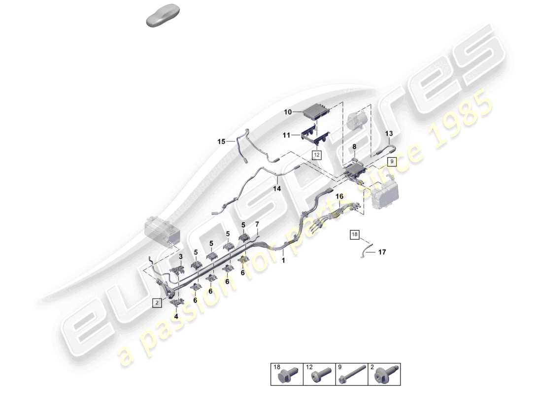 porsche 2026 (992-2) cablaggi per schema elettrico del sistema ad alta tensione