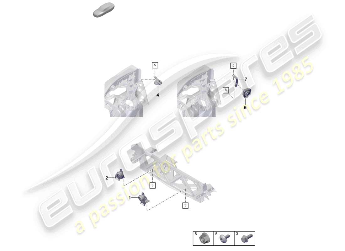 porsche 2025 (panamera 976) schema delle parti del segnalatore acustico della fanfara del segnalatore acustico dell'allarme