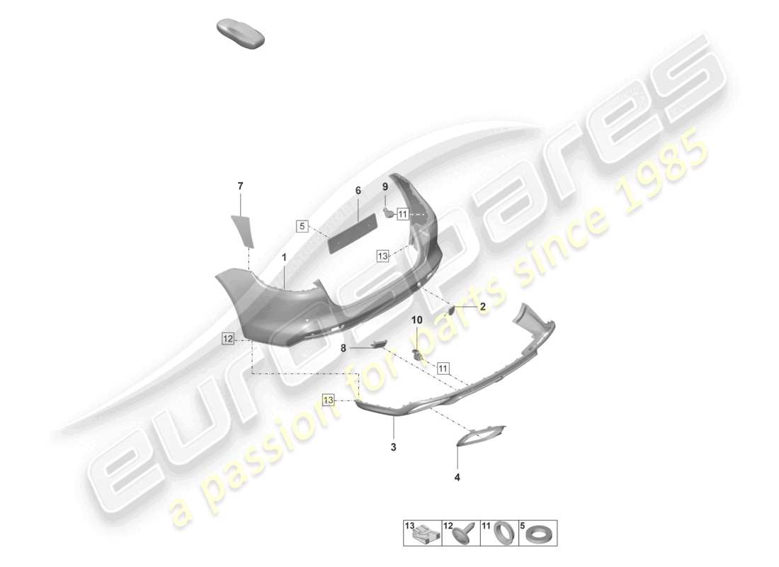 porsche 2024 (panamera 971-2) paraurti posteriore sport turismo schema delle parti