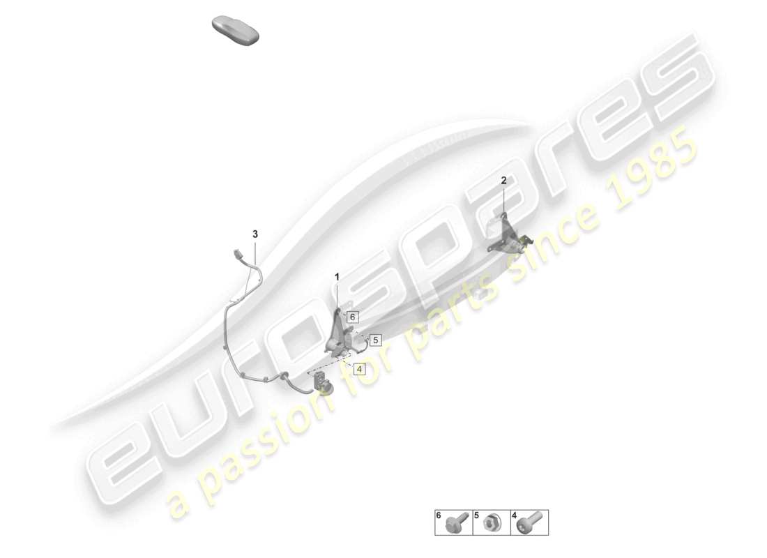 porsche 2020 (taycan 9j1-1) supporto per bicicletta diagramma delle parti